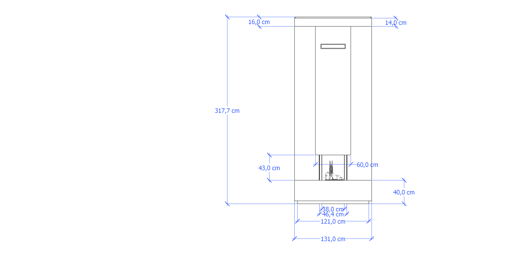 Gashaard Bellfires roomdivider large 3, magnifire brander
